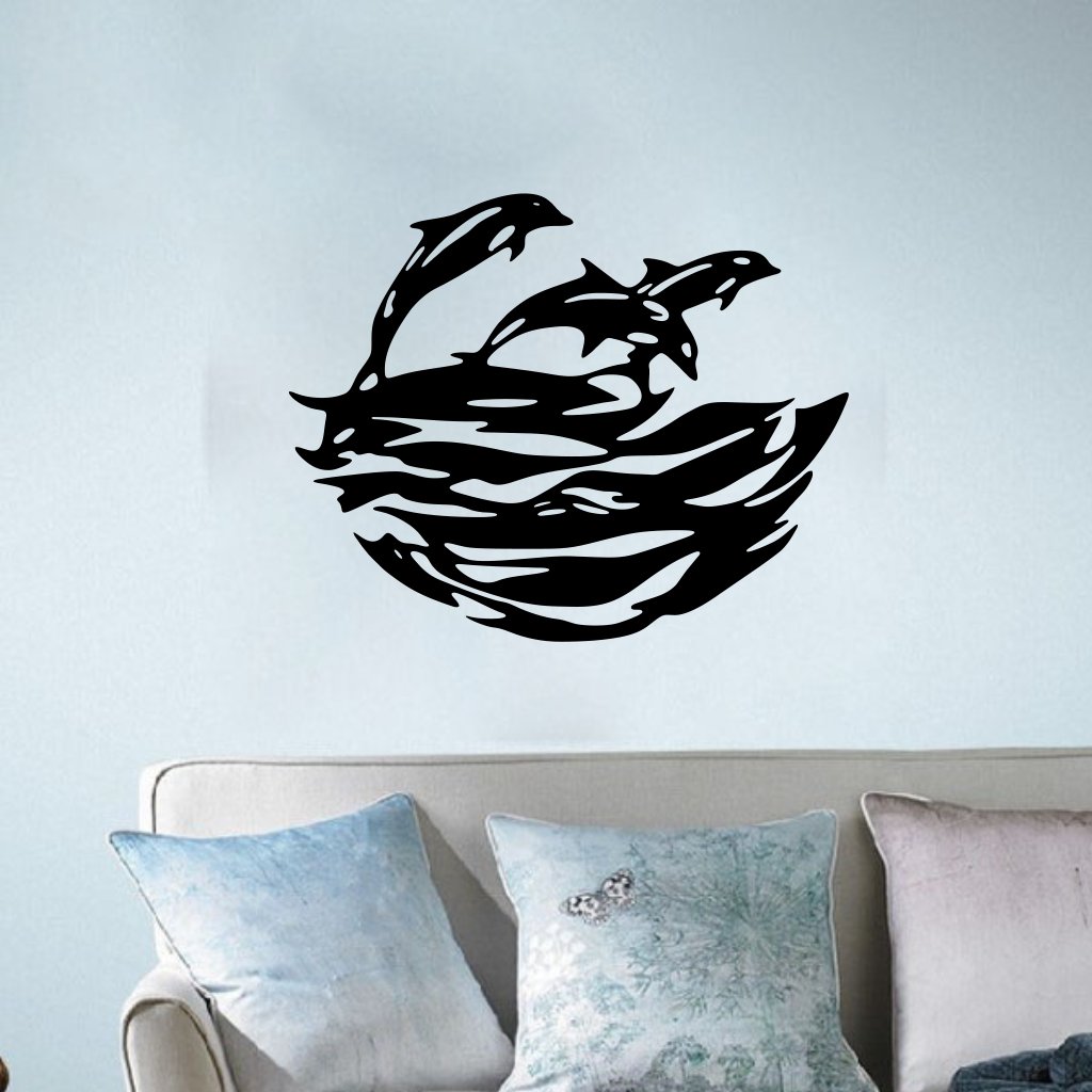 Drevený obraz na stenu - Delfíny