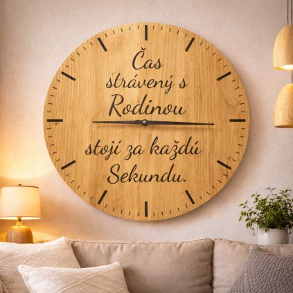 Drevené hodiny na stenu