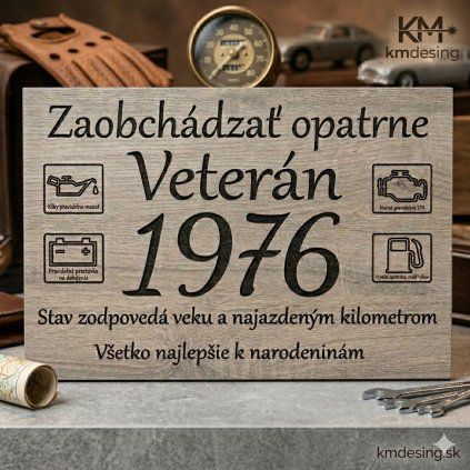 Drevená narodeninová tabuľka – Veterán