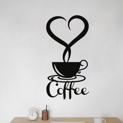 Drevená dekorácia na stenu - Káva