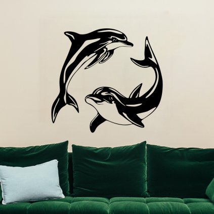 Drevené obraz na stenu - Delfíny