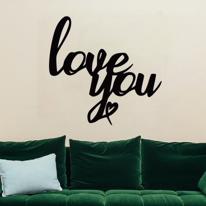 Drevená dekorácia na stenu - Love you