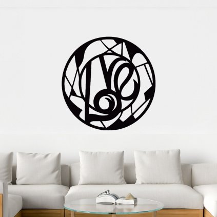 Drevená dekorácia na stenu - Love kruh