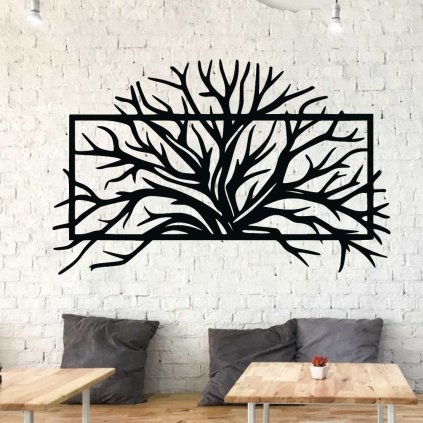 Drevená dekorácia na stenu strom života - White Tree