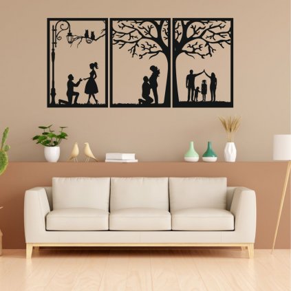 3 dielny obraz na stenu - Rodina