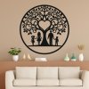 Drevený strom života na stenu - Šťastná rodina