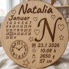 personalizovaná tabuľka s menom a údajmi o narodení