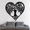 Drevená dekorácia na stenu strom života - Srdce2