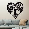 Drevená dekorácia na stenu strom života - Srdce2