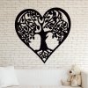 Drevená dekorácia na stenu strom života - Srdce2