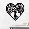 Drevená dekorácia na stenu strom života - Srdce2