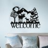 Drevená dekorácia na stenu - Welcome z horami