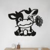 Drevená nálepka na stenu - Kravička