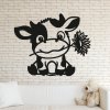 Drevená nálepka na stenu - Kravička