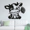 Drevená nálepka na stenu - Kravička