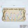 Drevená tabuľka na peniaze