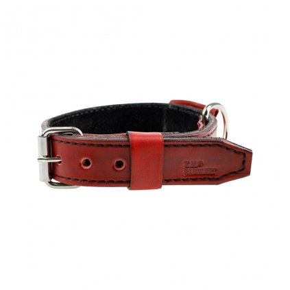 Kožený obojek  široký 3 cm s kapsičkou