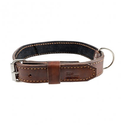 Kožený obojek  široký 3 cm