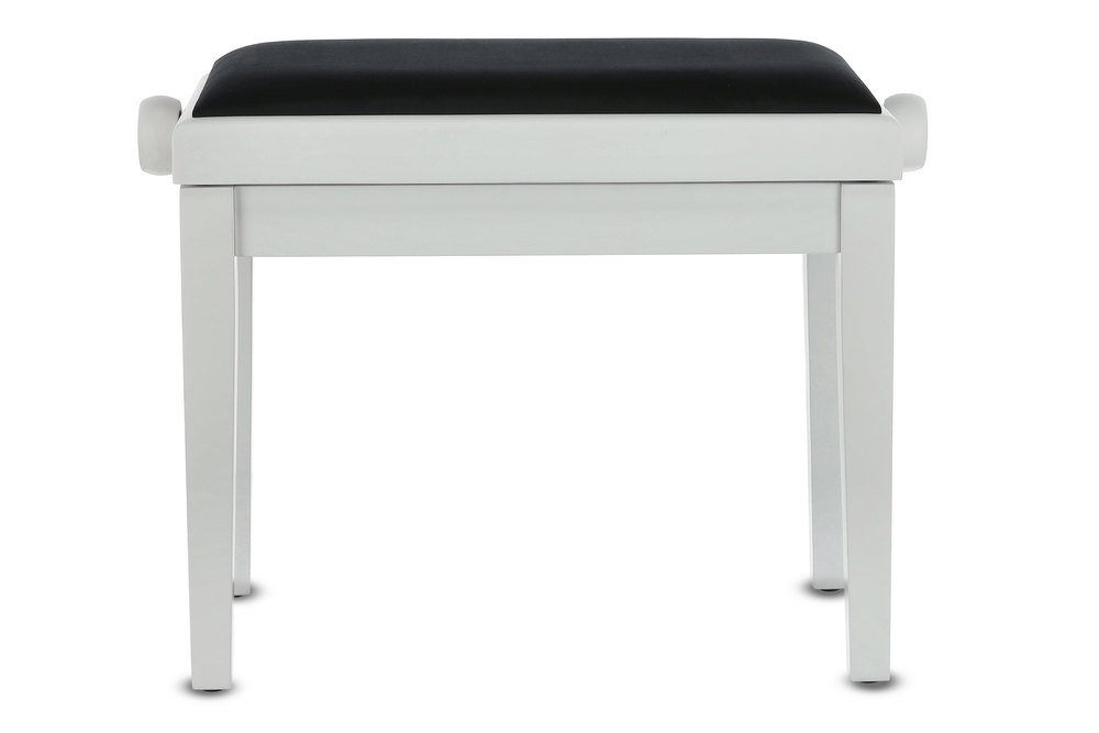 Klavírní stoličky bílý mat s černým sedákem.