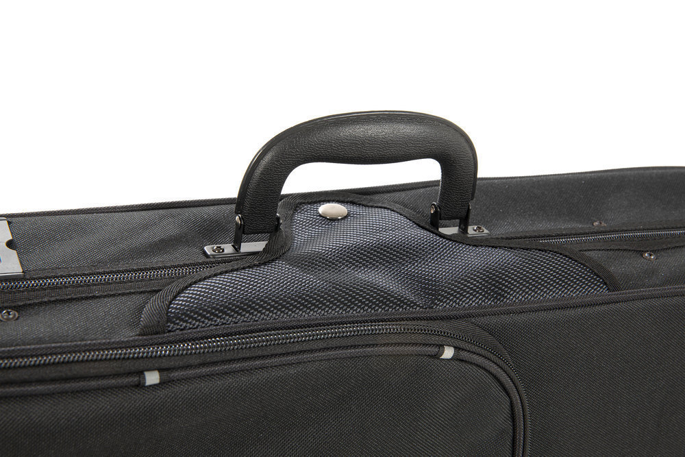 Futrál na housle s pevnou rukojetí na přenášení.