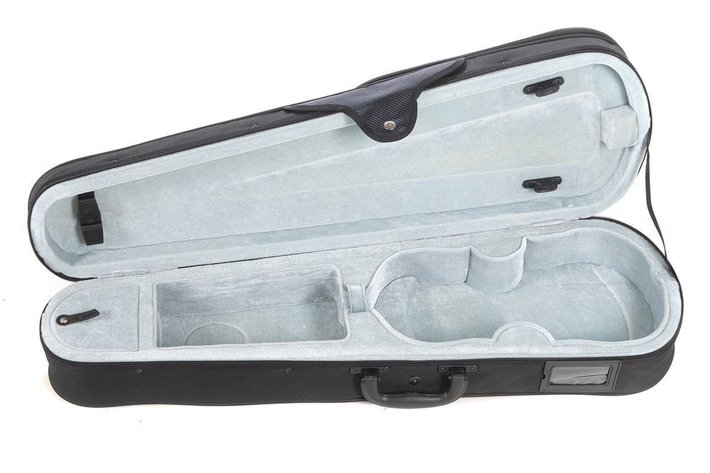 Vnitřní prostor pouzdra na housle. Bezpečné uložení houslí i smyčce.