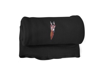 Myslivecká Deka fleecová srnec černá