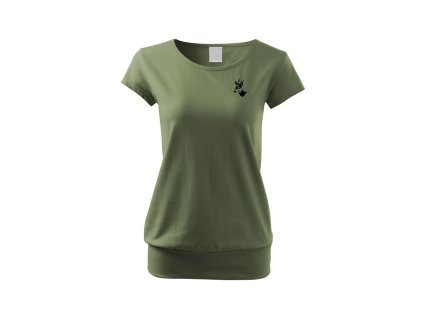 Myslivecké Tričko dámské volný střih Srnec (Velikost XS)