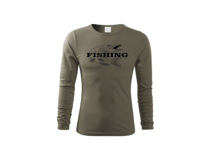 Rybářské Tričko Štika dlouhý rukáv (Velikost XS)
