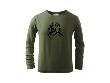 Myslivecké Tričko dlouhý rukáv Ohař ks (Velikost 158cm(12let))