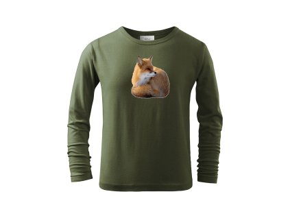Myslivecké Tričko dlouhý rukáv Liška bp (Velikost 158cm(12let))