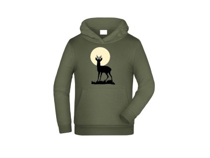 Myslivecká Mikina dětská Srnec v měsíci (Velikost 9-10let/140cm)