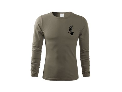 Myslivecké Tričko dlouhý rukáv Srnec (Velikost XS)