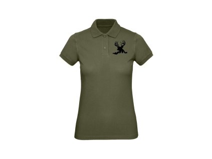 Myslivecké Polo dámské Jelen v trávě (Velikost XS)