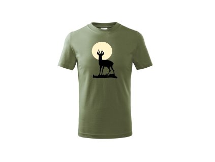 Myslivecké Tričko dětské Srnec v měsíci (Velikost 158cm(12let))