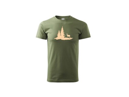Myslivecké Tričko Laň sv. zelené sp (Velikost XS)