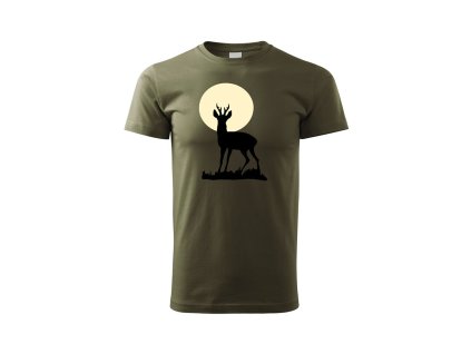Myslivecké Tričko Srnec v měsíci (Velikost XS)
