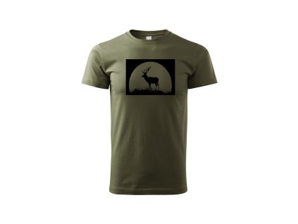 Myslivecké Tričko Jelen v kruhu velký (Velikost XS)