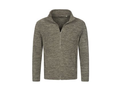 Fleecová bunda olivová melange (Velikost XS)