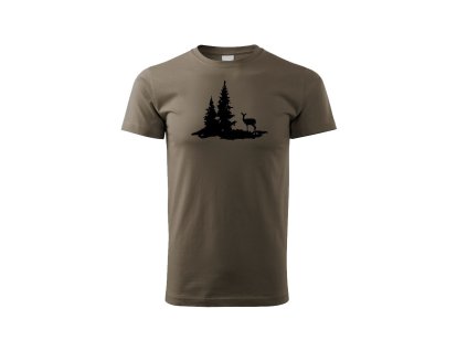 Myslivecké Tričko Laň hnědé cp (Velikost XS)