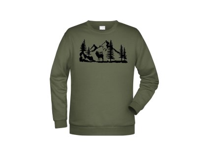 Myslivecká Mikina Jelen v lese (Velikost XS)