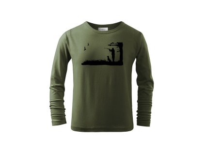 Myslivecké Tričko dlouhý rukáv Lovec (Velikost 158cm(12let))