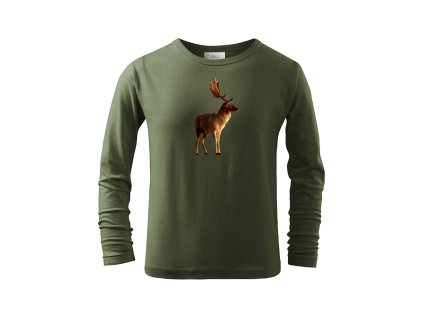 Myslivecké Tričko dlouhý rukáv Daněk bp (Velikost 158cm(12let))