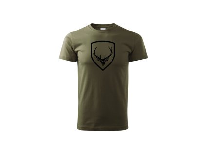 Myslivecké Tričko Jelen - erb zelené (Velikost XS)