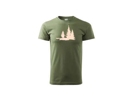 Myslivecké Tričko Les sv. zelené sp (Velikost XS)