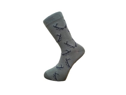 Myslivecká Ponožka Parohy lycra hladká (Velikost 31-32/45-46)
