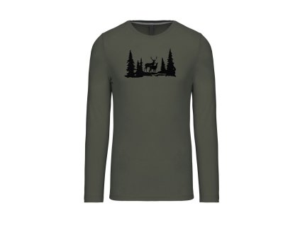 Myslivecké Tričko Jelen a Laň dlouhý rukáv (Velikost XS)