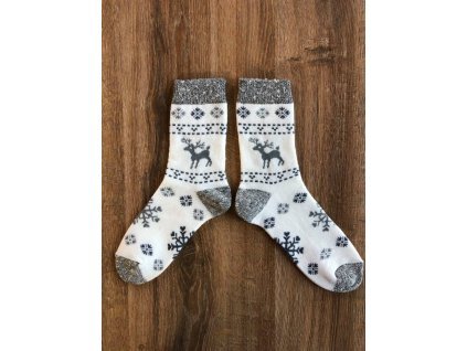 Ponožky vlněné zimní jelen