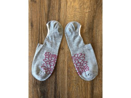 Ponožky footies sv. šedé Květ