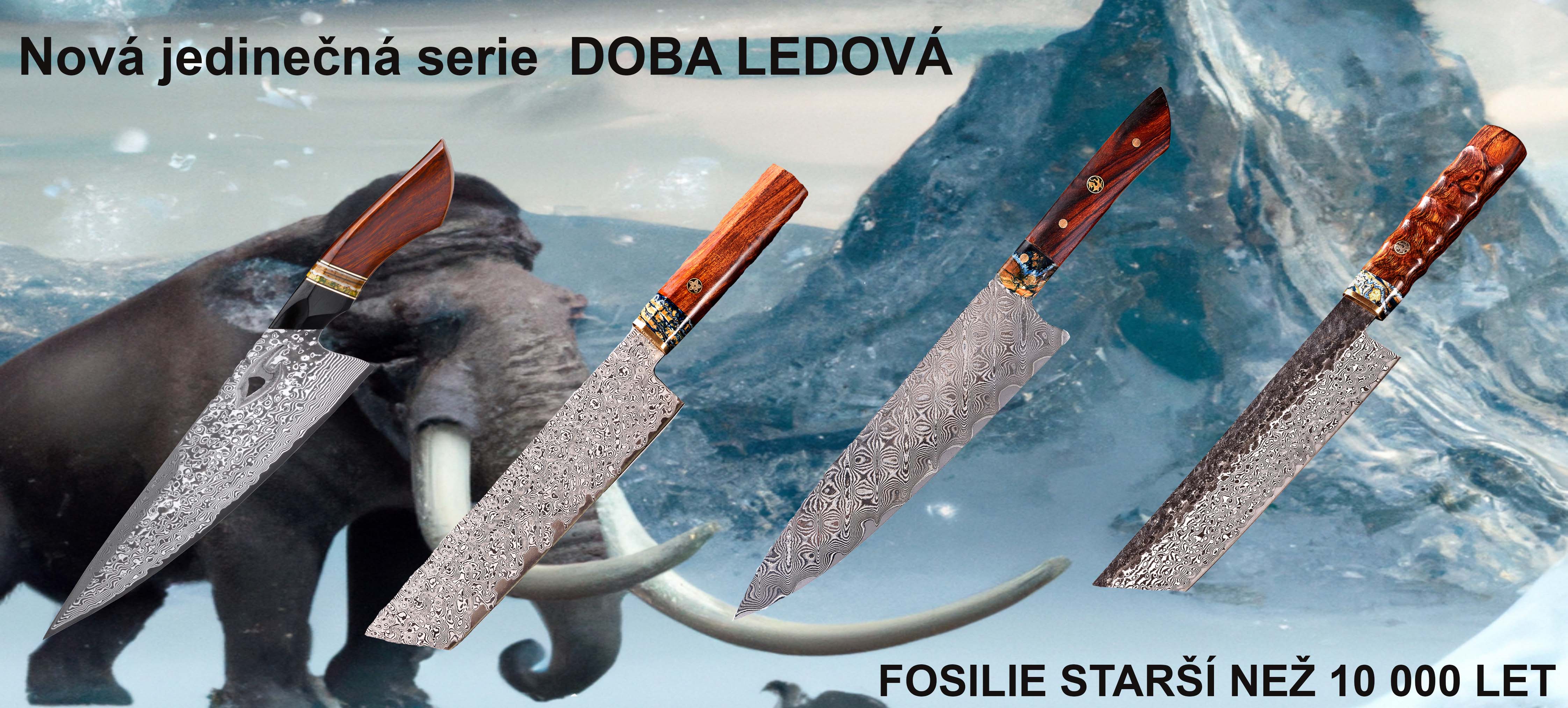 Luxusní série damaškových nožů Doba Ledová