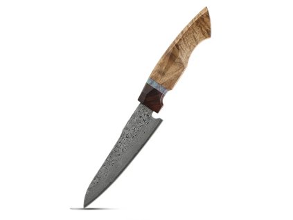 Maple wood damaškový kuchařský utility nůž 01